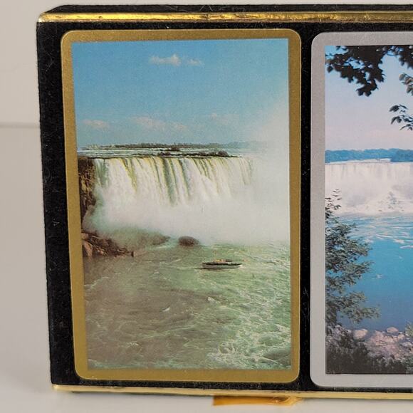 Vintage Congress Playing Cards Niagara Falls Cel-U-Tone Finish Double Deck Set - Picture 7 of 8